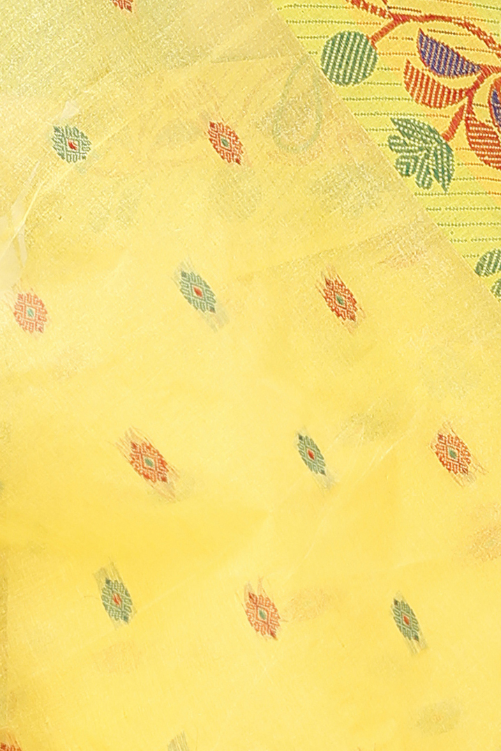 Yellow Pure Cotton Govindi Tant Saree (939)